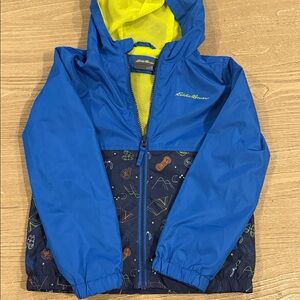 Eddie Bauer Blue kids Jacket with Yellow Lining